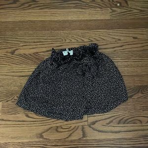 black with white polkadots flowy shorts